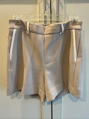 White House Black Market Tailored Taupe Shorts with Cream Trim